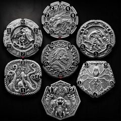 Yarro Studios FlipDie Pieces of Fate - The Seven Realms All Silver 7-Die Set